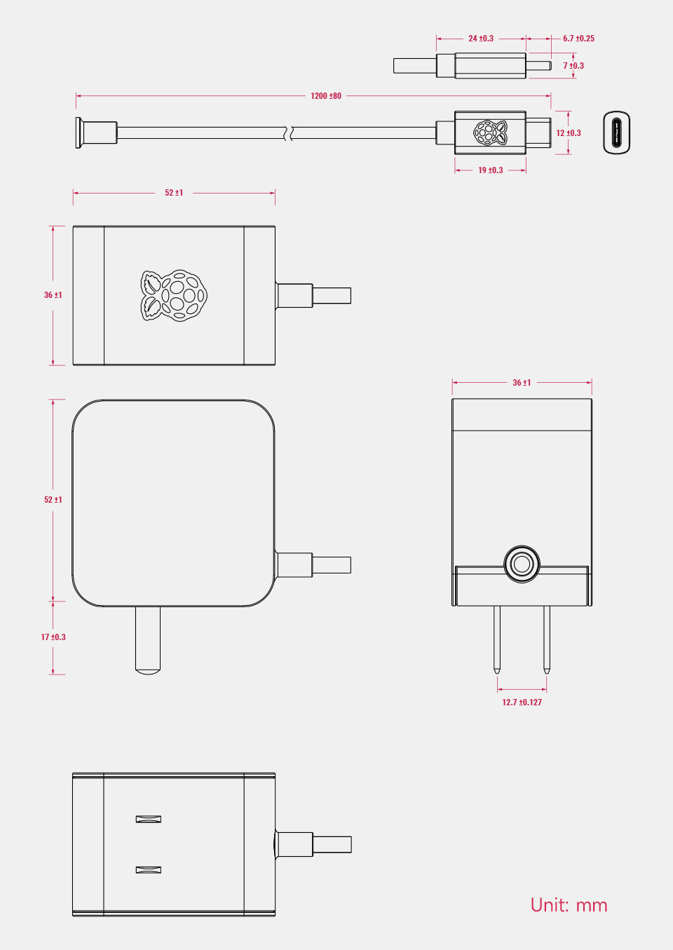 27W USB Type-C 电源中规 (CN) 尺寸