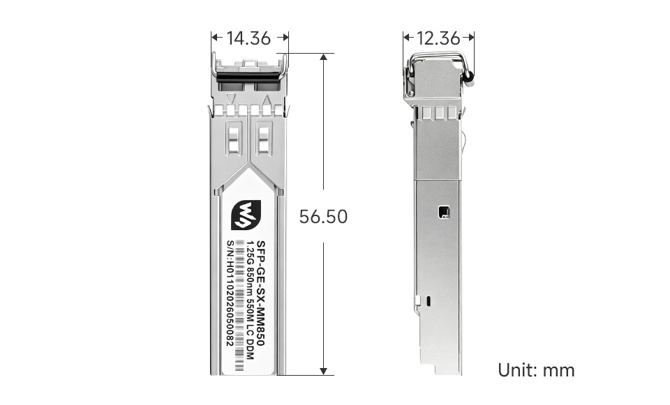 千兆 SFP 光模块产品尺寸