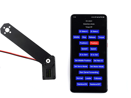 20kg.cm 高转速总线伺服电机一键校准中位