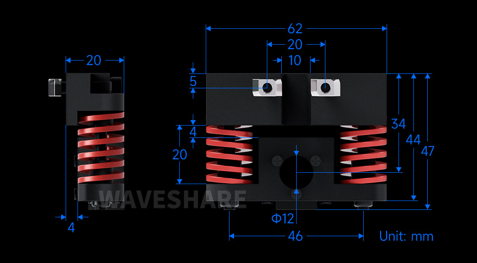 全金属紧凑型UGV悬挂的尺寸