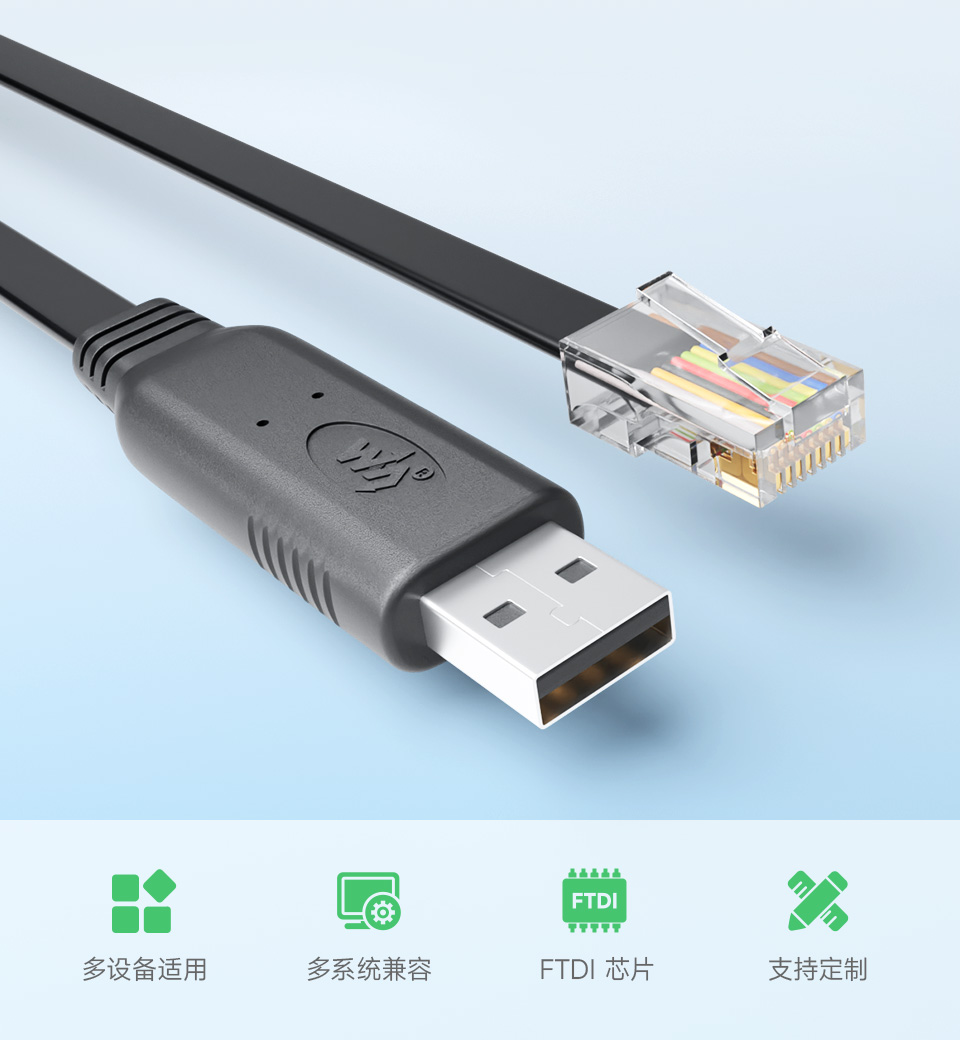 工业级 USB 转 RJ45 Console 调试线