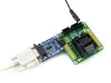 STM32-QFP48测试座接入RS232模块示意图