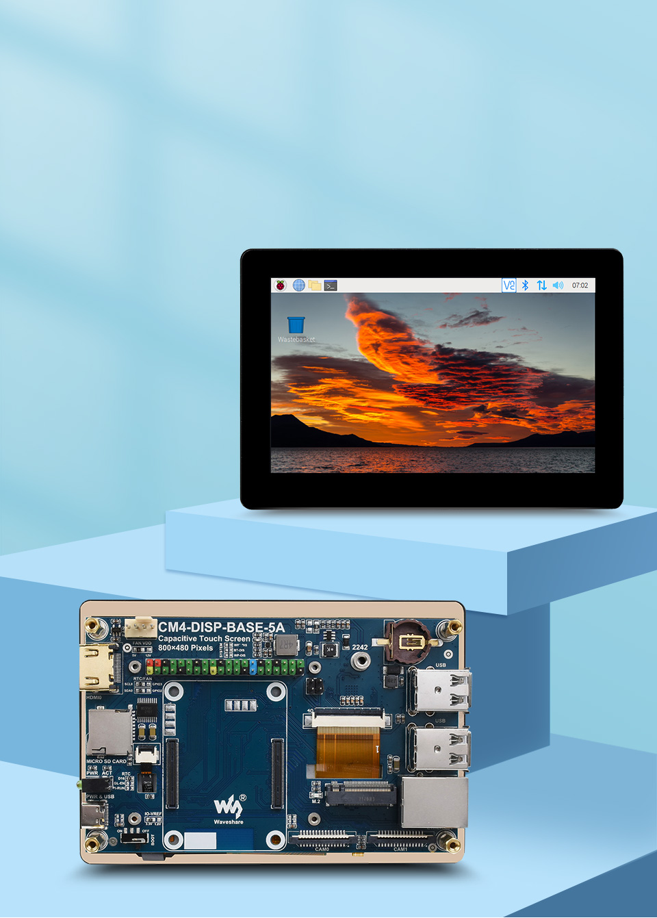 5 寸触摸屏一体机套件带扩展板