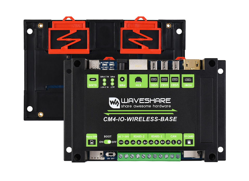 树莓派 CM4 无线扩展板导轨式设计