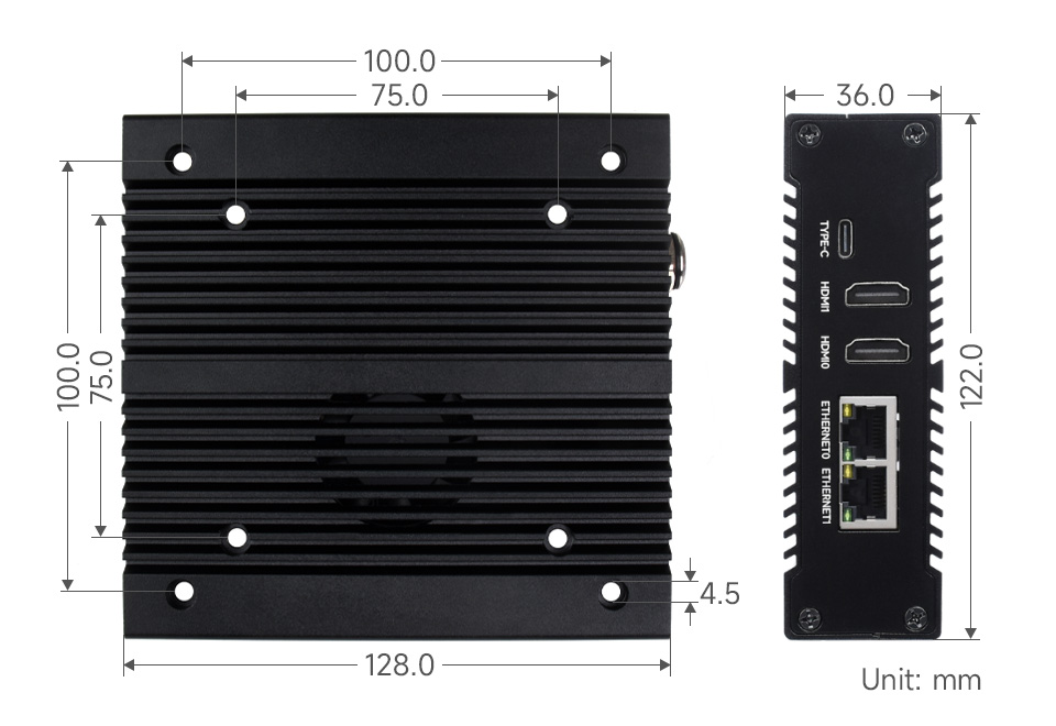 CM4 计算模块多功能主机产品尺寸