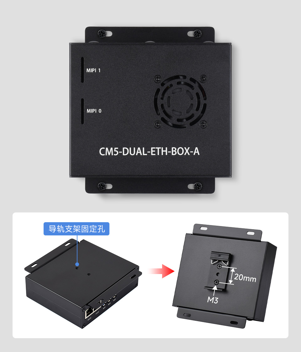CM5 计算模块又网口主机支持壁挂