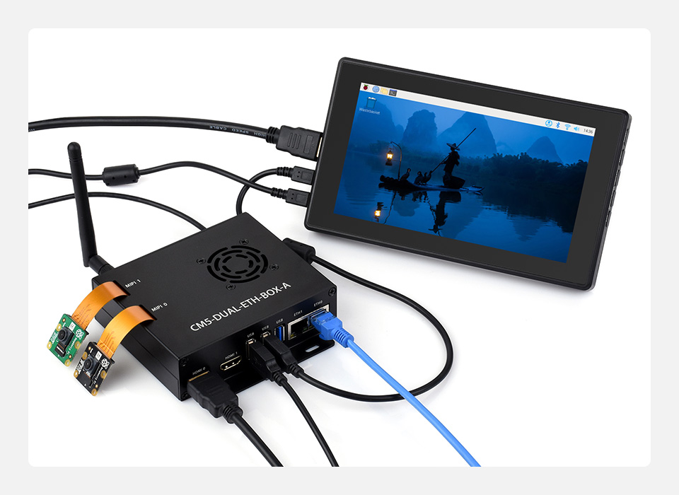 CM5 计算模块又网口主机应用示例