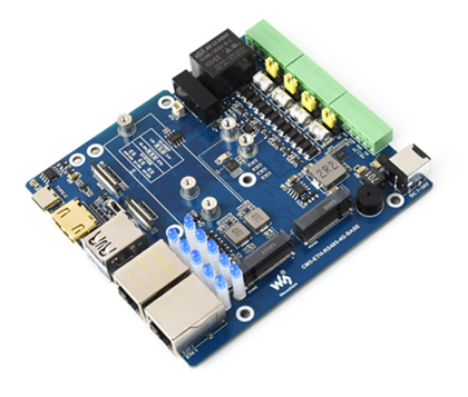 微雪 CM5 双网口扩展板 主板正面布局