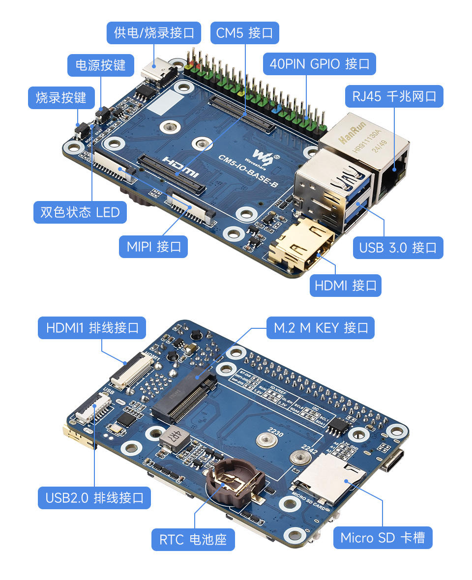 树莓派 CM5 基础扩展板树莓派 Pico 接口设计