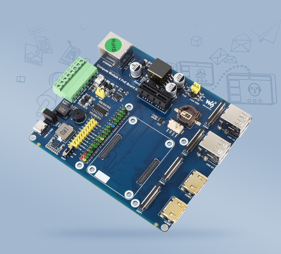 树莓派 CM4 PoE 扩展板首图