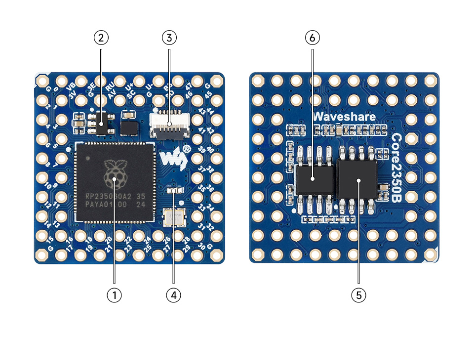 微雪 RP2350 微控制器开发板资源简介