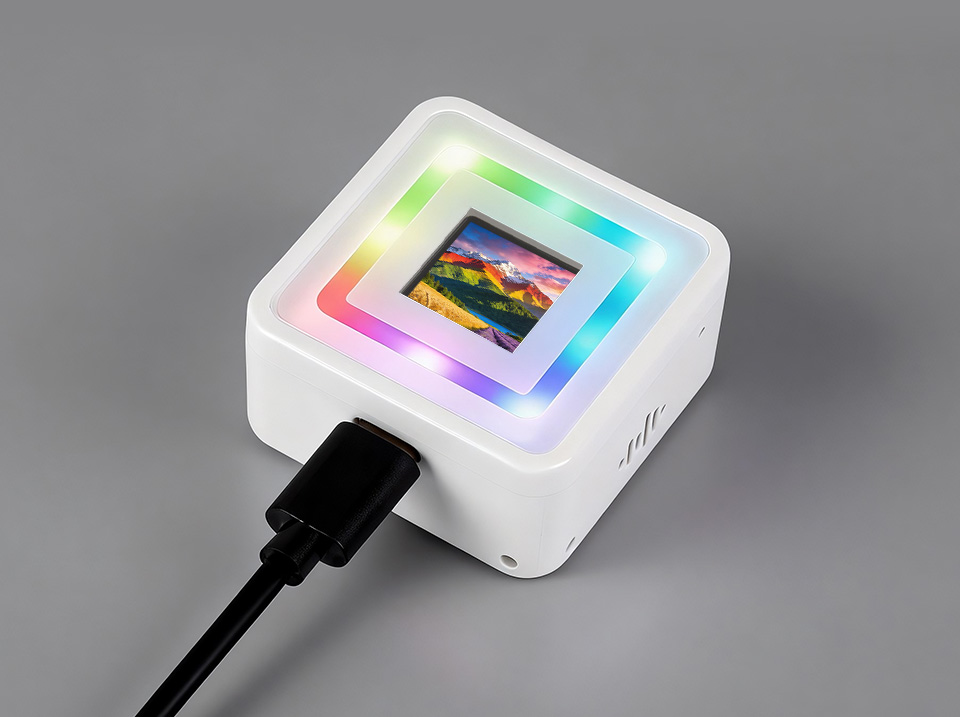 ESP32-C6 开发板板载 8 颗 WS2812 RGB 环绕灯效展示