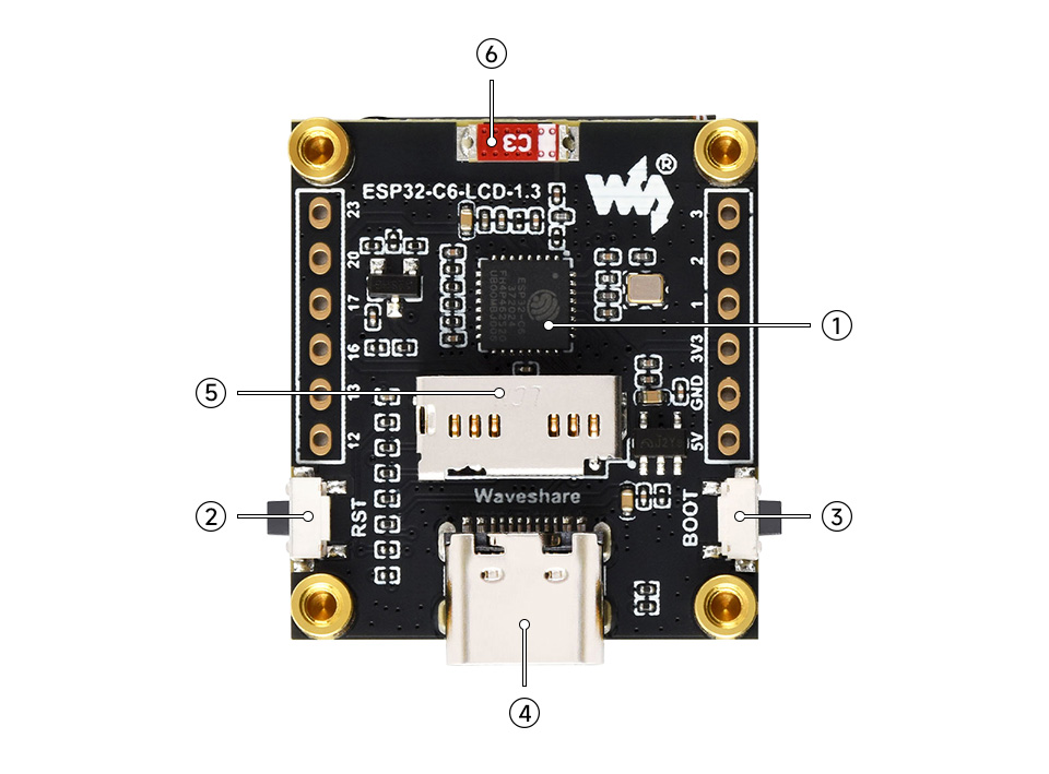ESP32-C6 4英寸电容触控屏开发板资源简介示意图