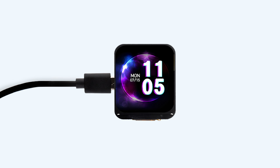 三个ESP32-C6 1.69 英寸 LCD 开发板并列，并展示不同视角及IPS屏幕软件