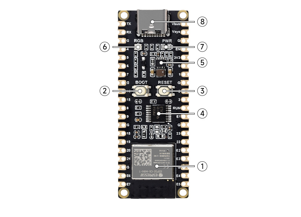 微雪 ESP32-C6 微控制器 Wi-Fi 开发板资源简介