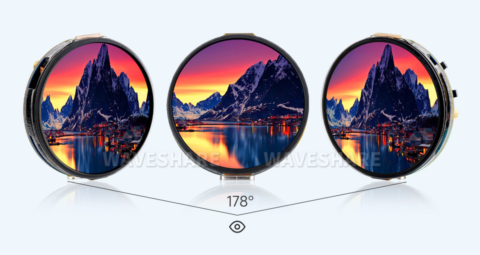 ESP32-C6-Touch-AMOLED-1.32 英寸开发板，178° 广视角，16.7M 彩色