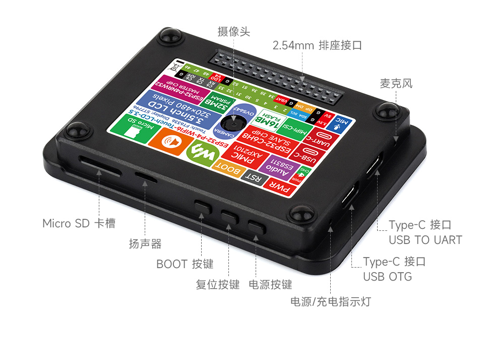 ESP32-P4 3.5 英寸电容触控屏开发板功能介绍