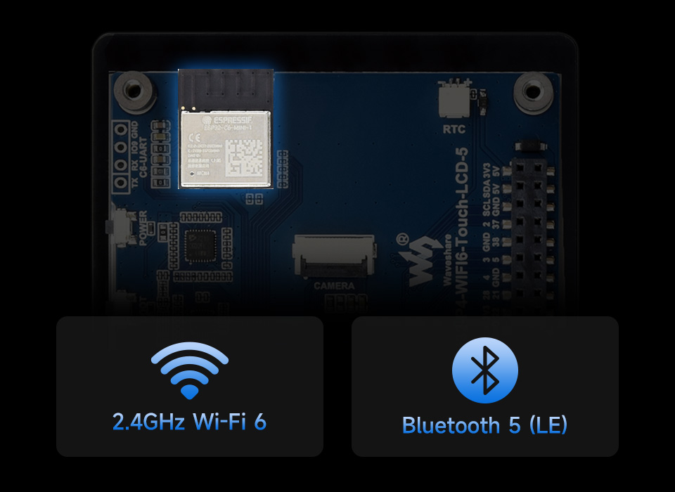 ESP32-P4-WIFI6 5 英寸触摸屏开发板支持扩展多种外设