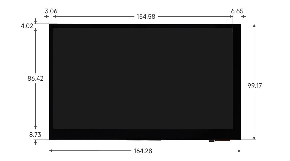 ESP32-P4-WIFI6 7 英寸触摸屏开发板产品尺寸图