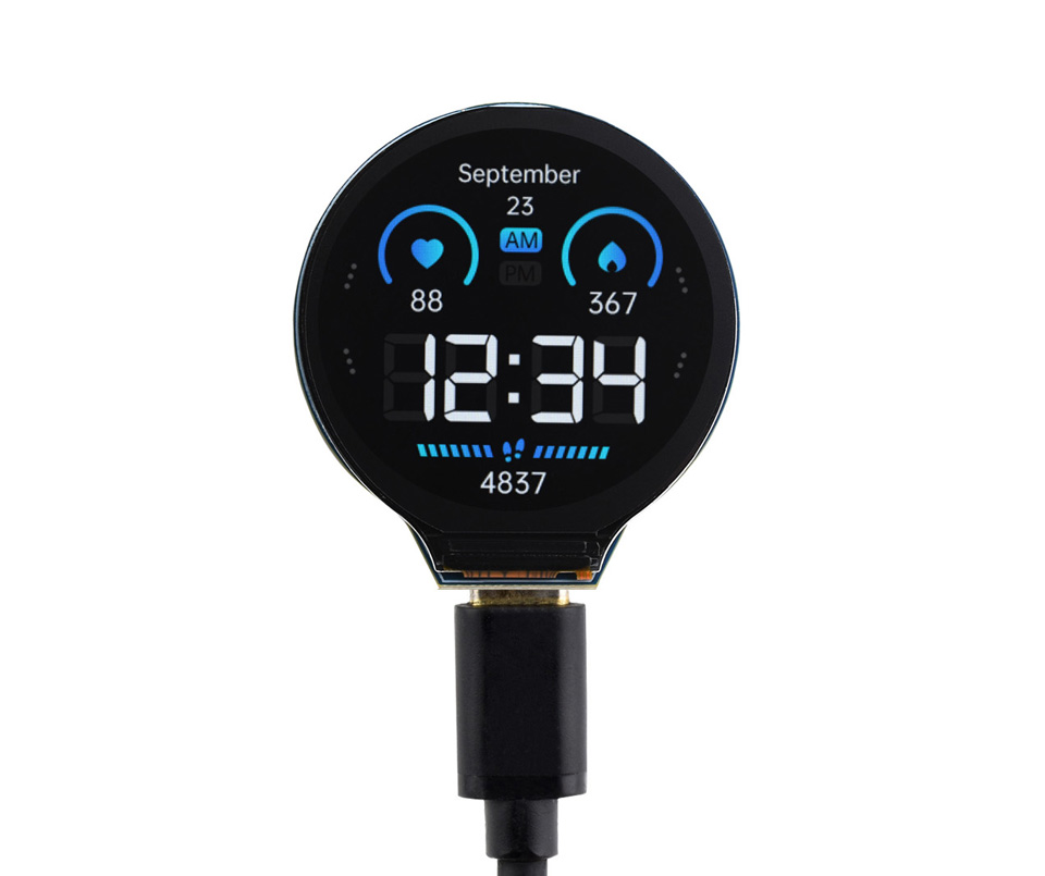 ESP32-S3 1.28 英寸液晶开发板板载 1.28 英寸 LCD 屏