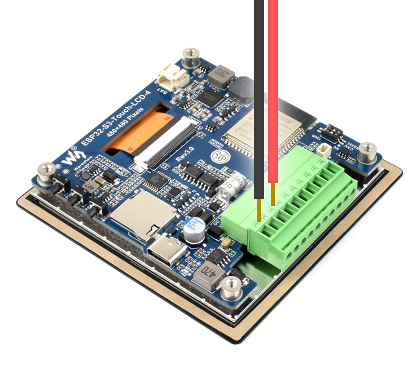 ESP32-S3 4英寸电容触控屏开发板底部插线示意图