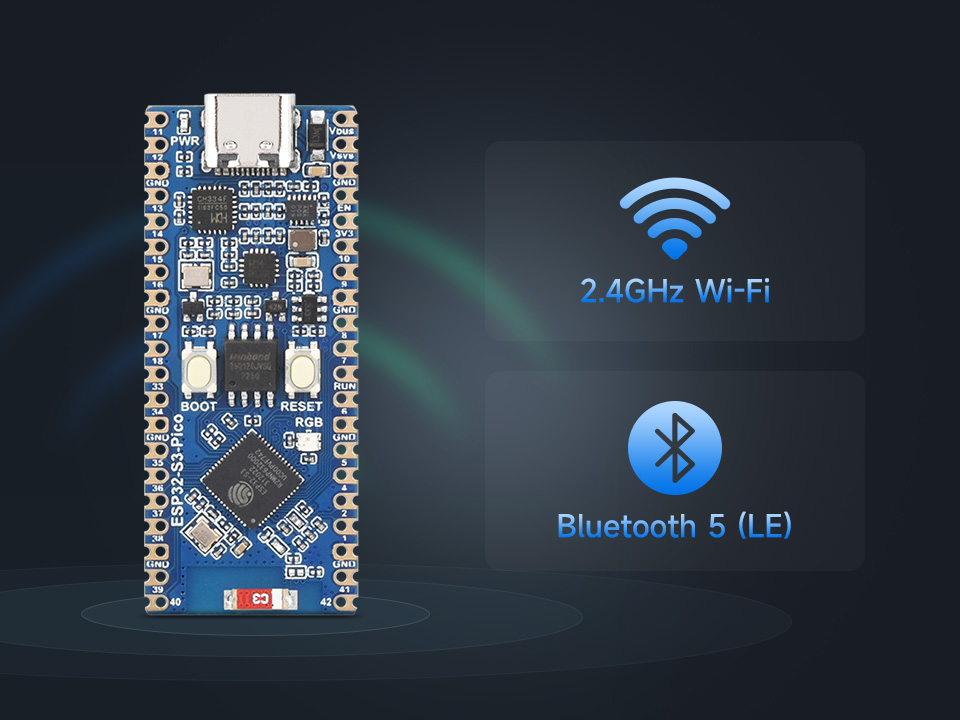 微雪 ESP32-S3 微控制器 Wi-Fi 开发板