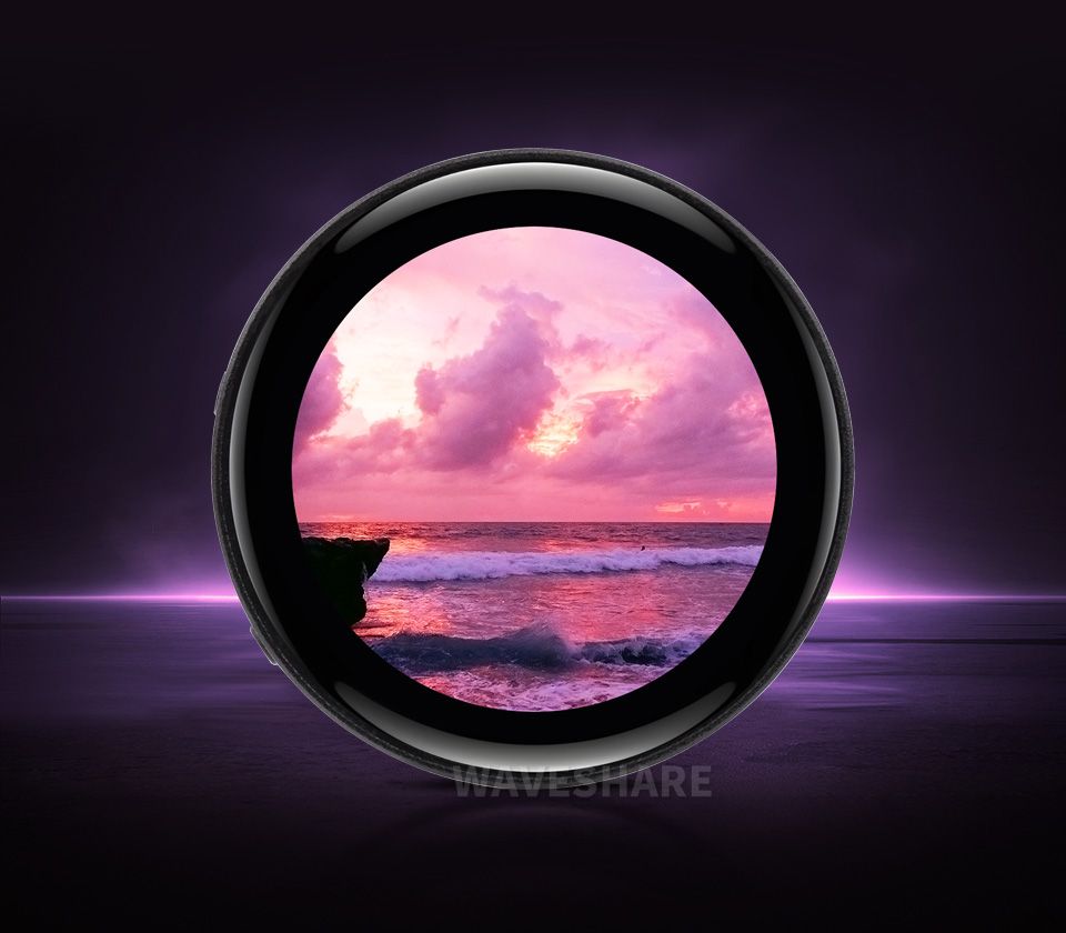 三个ESP32-S3 4 英寸电容触控屏开发板并列，并展示不同视角及IPS屏幕软件