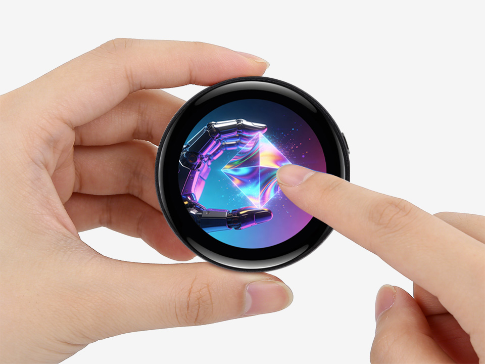 ESP32-S3 1.43 英寸电容触控屏开发板适用于各种智能设备开发，实现人机交互功能，可接入电池独立运行