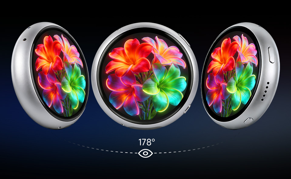 三个ESP32-S3 1.75 英寸电容触控屏开发板并列，并展示不同视角