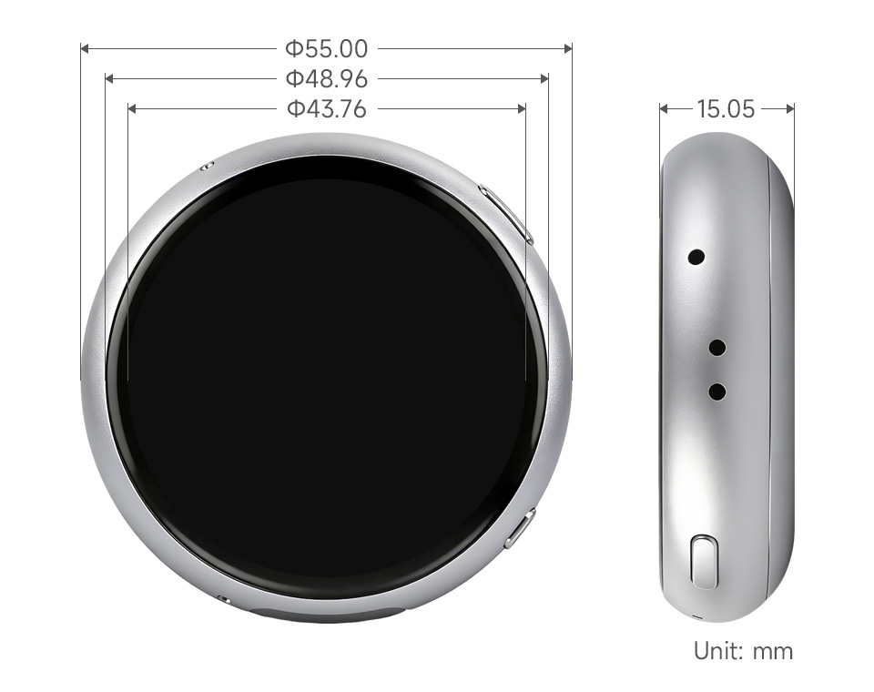 ESP32-S3 1.75 英寸电容触控屏开发板产品尺寸