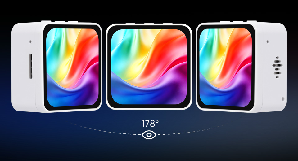 三个ESP32-S3 2.16 英寸电容触控屏开发板并列，并展示不同视角