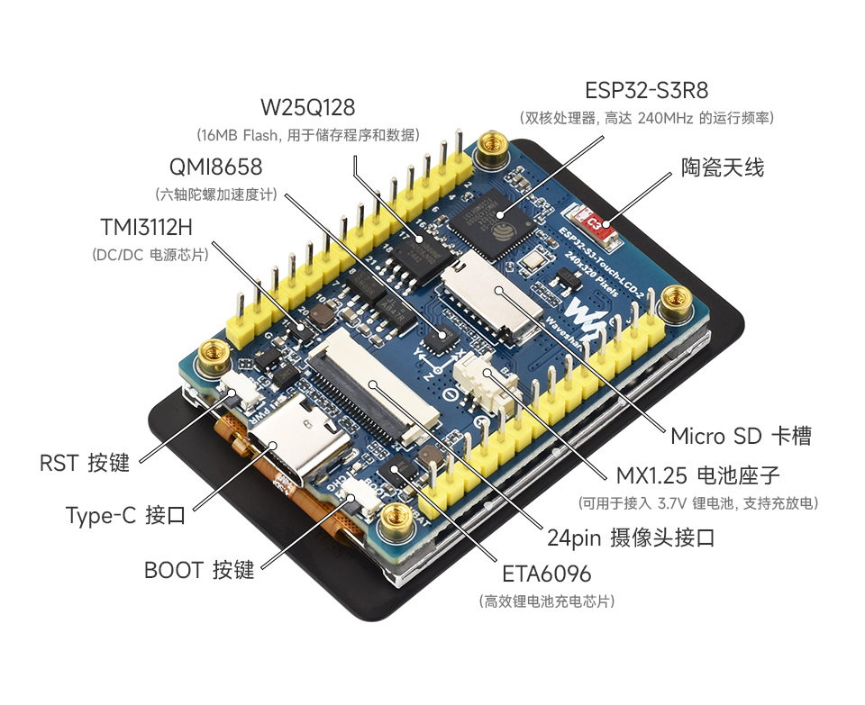 2.8 英寸电容触控屏开发板资源简介