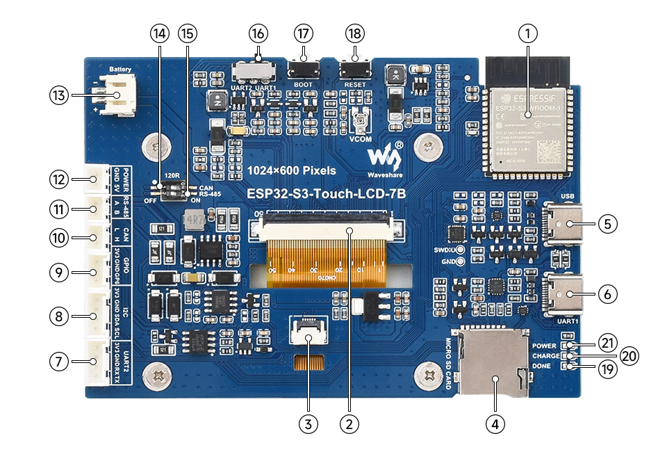 7 英寸电容触控屏开发板资源简介