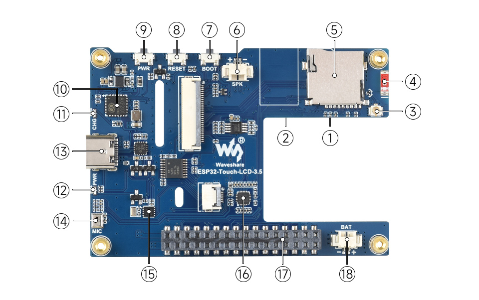 ESP32-Touch-LCD-3.5 英寸液晶开发板资源简介