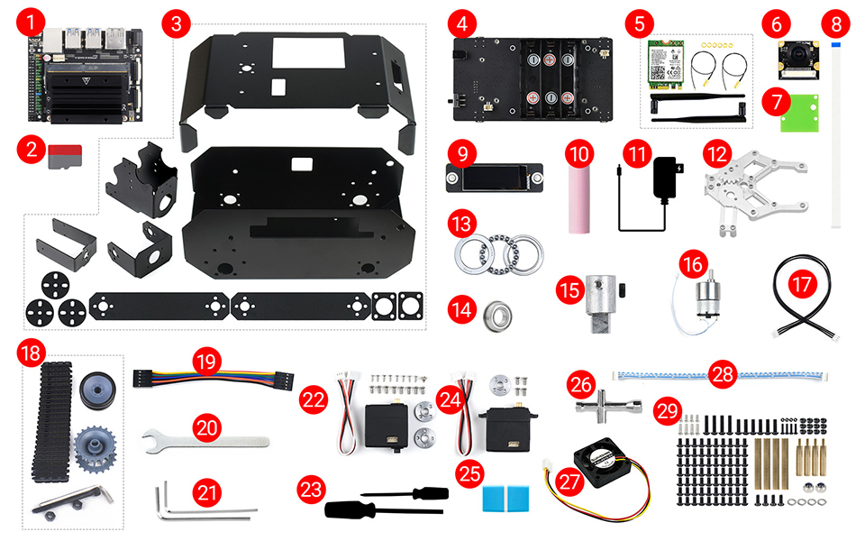 JETANK AI Kit AI 智能履带机器人配置清单