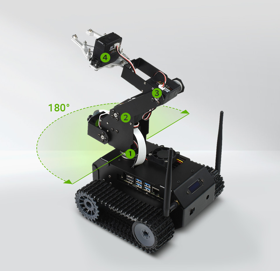 JETANK AI Kit AI 智能履带机器人四自由度机械臂