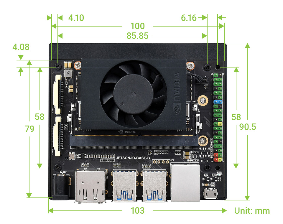Jetson Xavier NX 开发套件尺寸