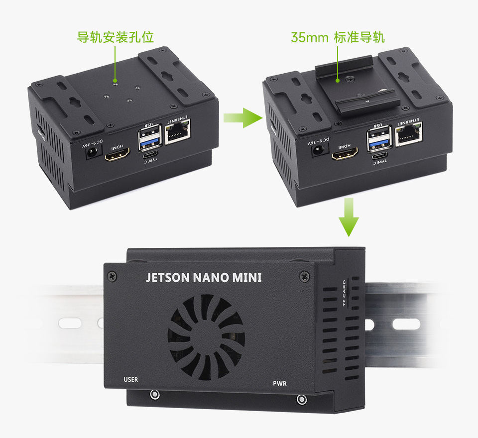 JETSON NANO MINI 主机支持导轨安装使用