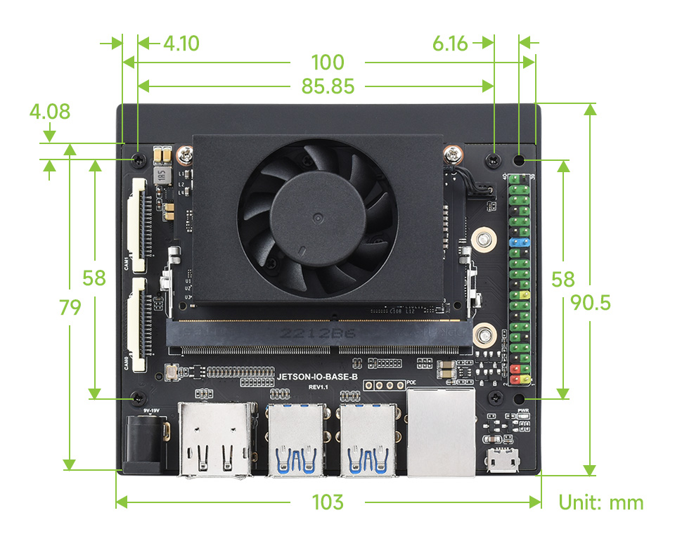 Jetson TX2 NX  开发套件尺寸