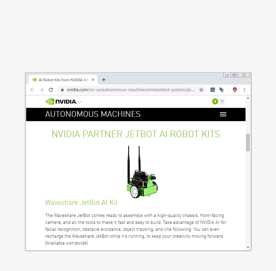 JetBot 2GB AI Kit AI 智能机器小车英伟达官方推荐