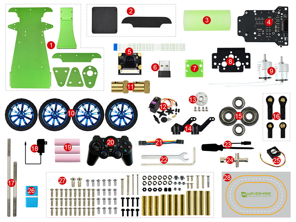 JetRacer Pro 2GB AI Kit AI 赛车机器人配置清单