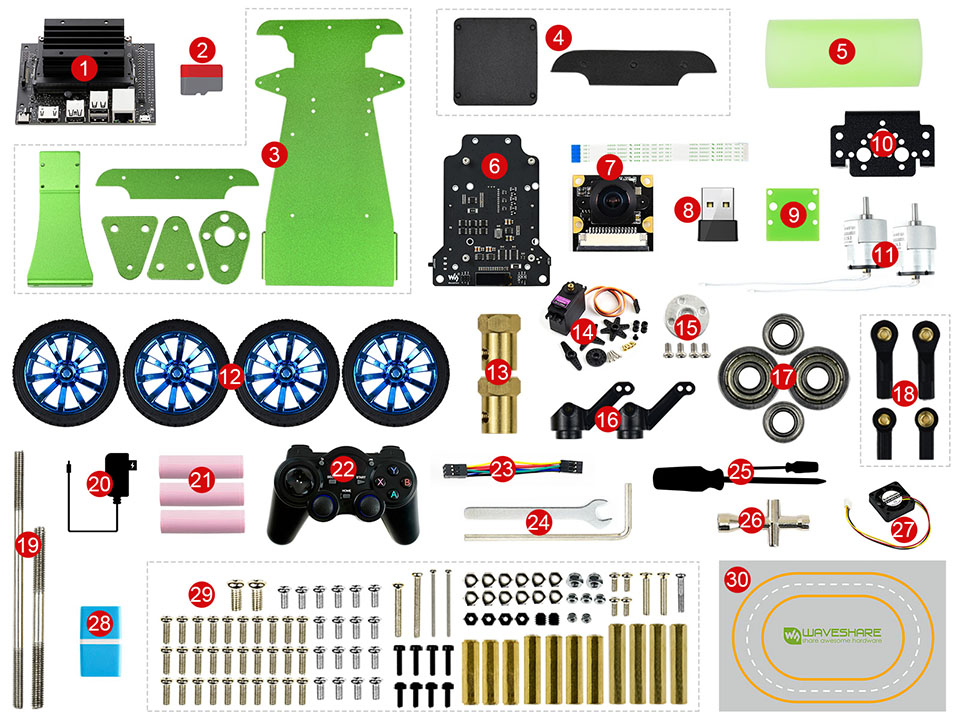 JetRacer Pro 2GB AI Kit AI 赛车机器人配置清单