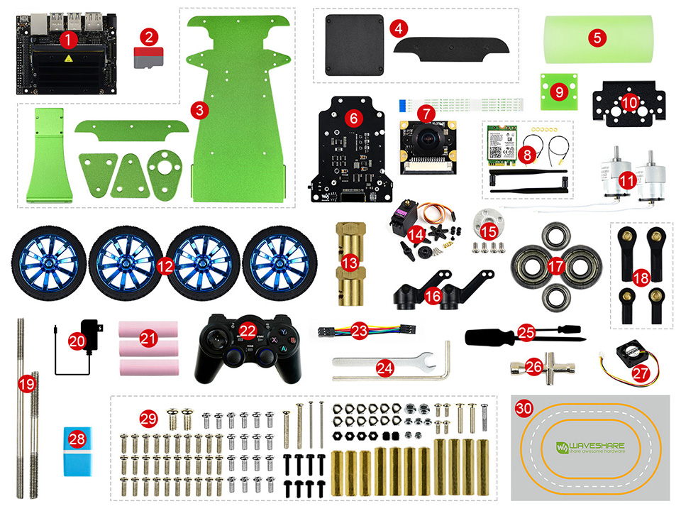 JetRacer AI Kit AI 赛车机器人配置清单