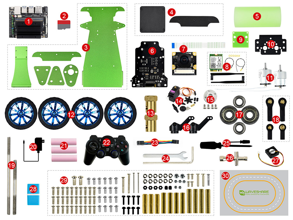 JetRacer AI Kit AI 赛车机器人配置清单