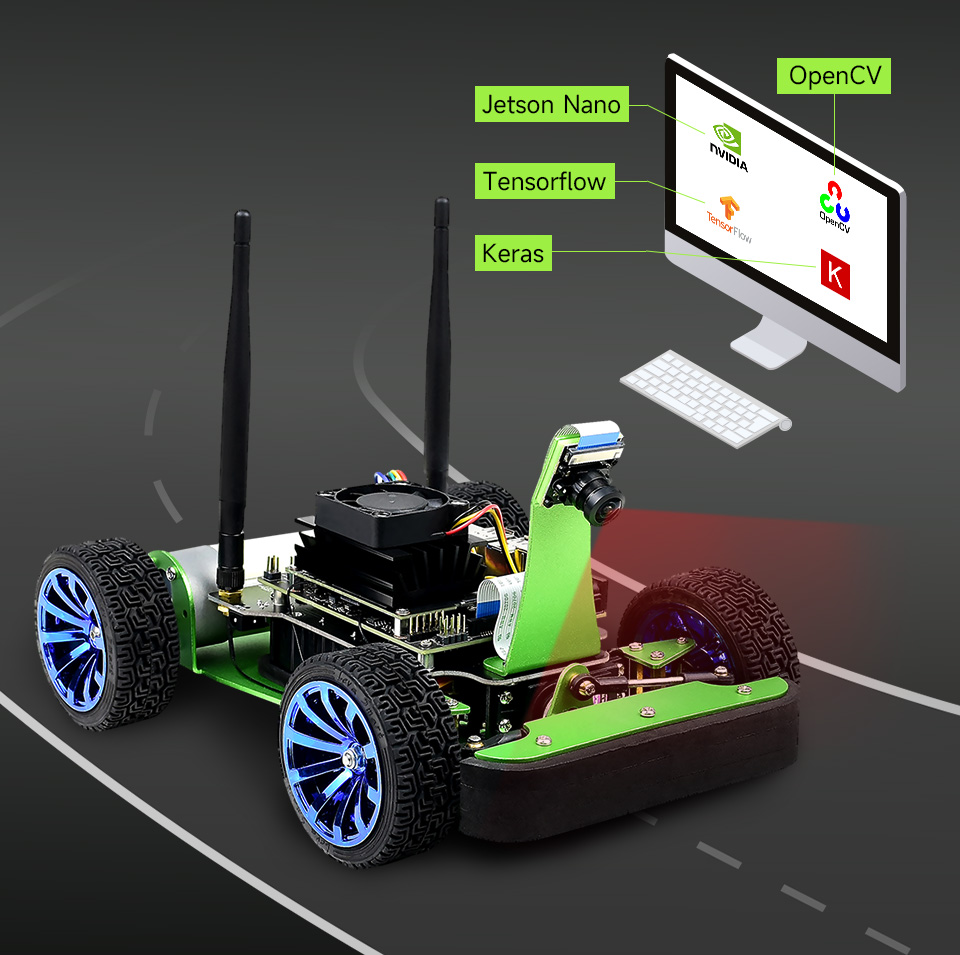 JetRacer Pro 2GB AI Kit AI 赛车机器人 DonkeyCar 开源项目