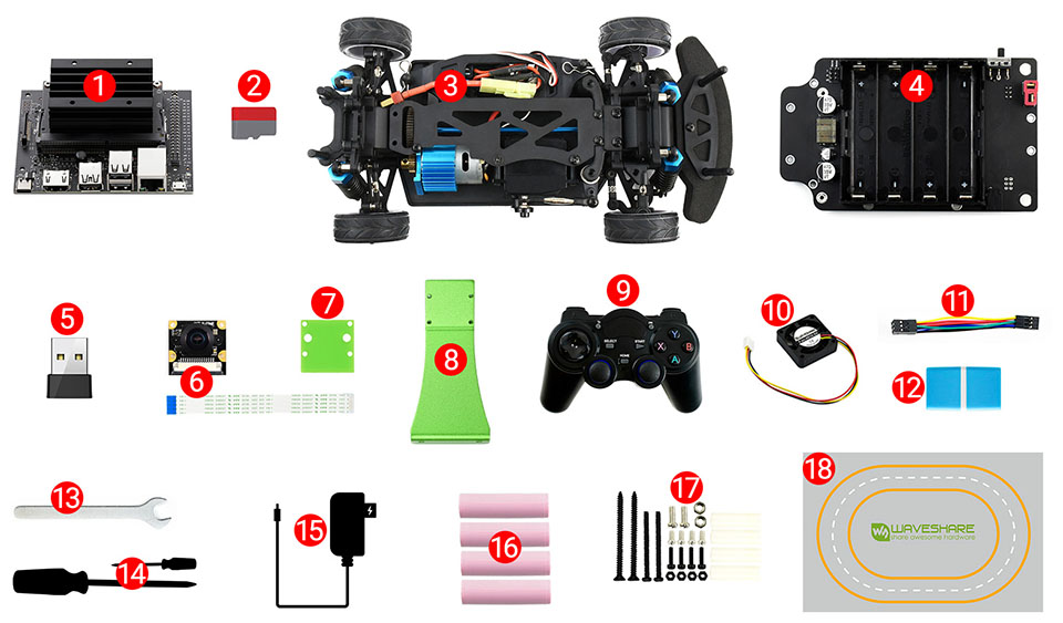 JetRacer Pro 2GB AI Kit AI 赛车机器人配置清单