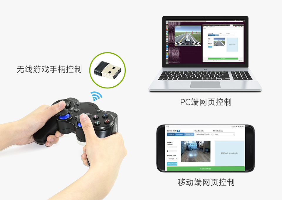 JetRacer Pro AI Kit AI 赛车机器人多种操控方式