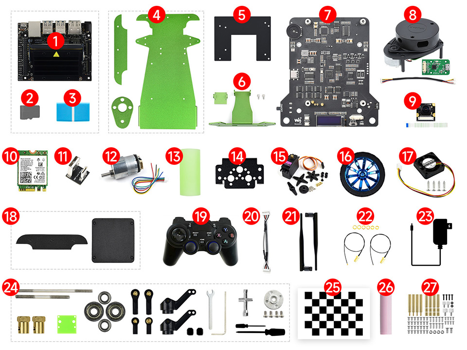JetRacer AI ROS Kit AI 赛车机器人配置清单