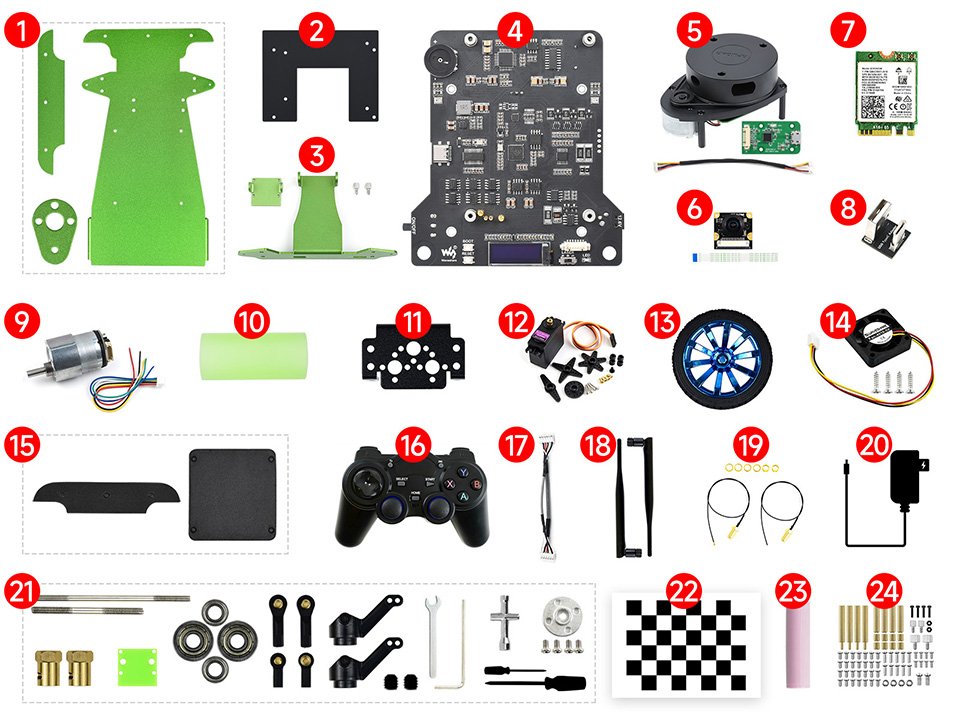 JetRacer ROS AI Kit ROS AI 赛车机器人配件包配置清单