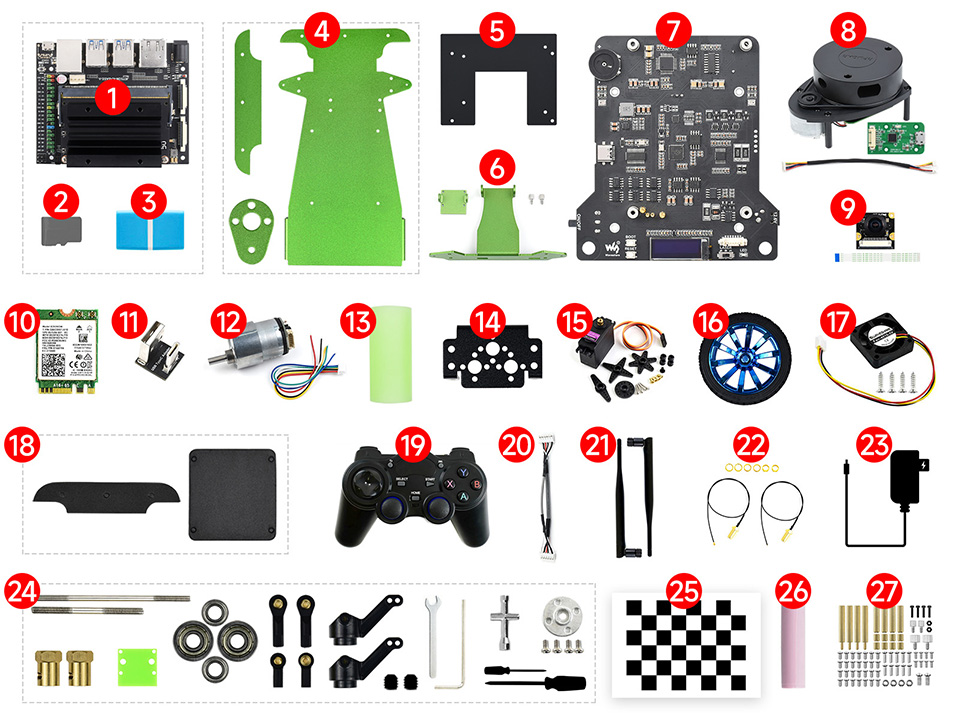 JetRacer AI ROS Kit AI 赛车机器人配置清单